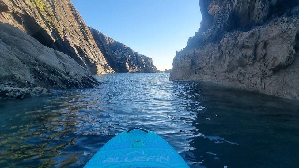 View from paddleboard