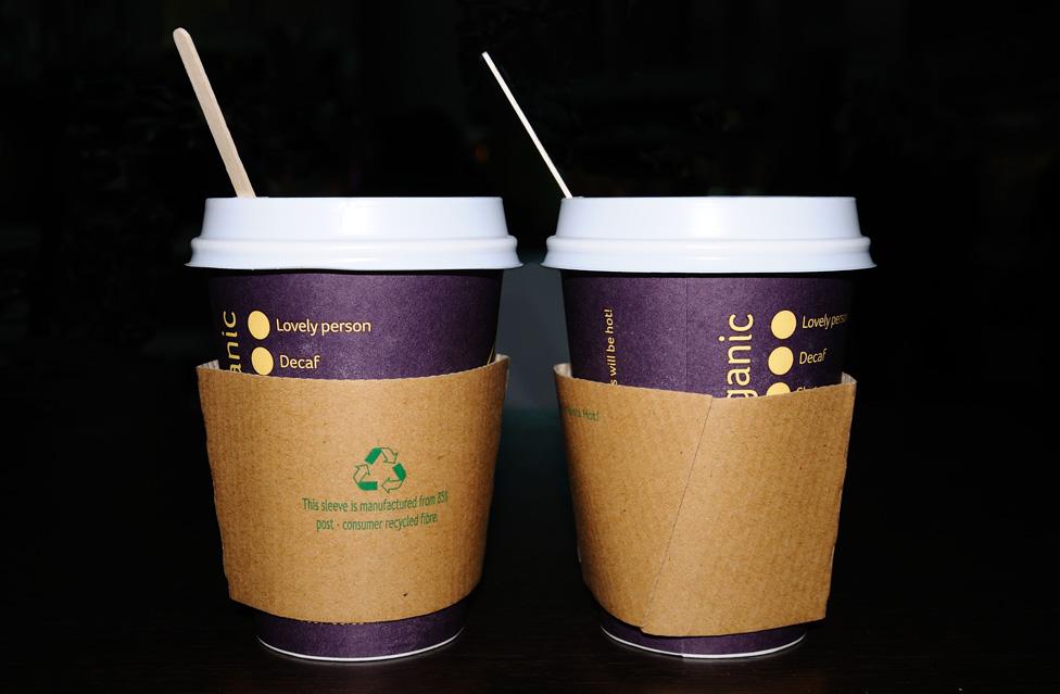 Two takeaway coffee cups