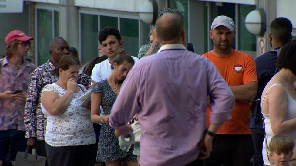 Queues outside the Passport Office