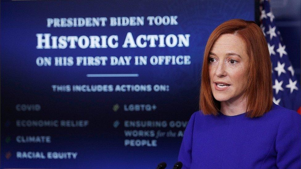 White House Press Secretary Jen Psaki speaks after the inauguration of Joe Biden, January 20, 2021