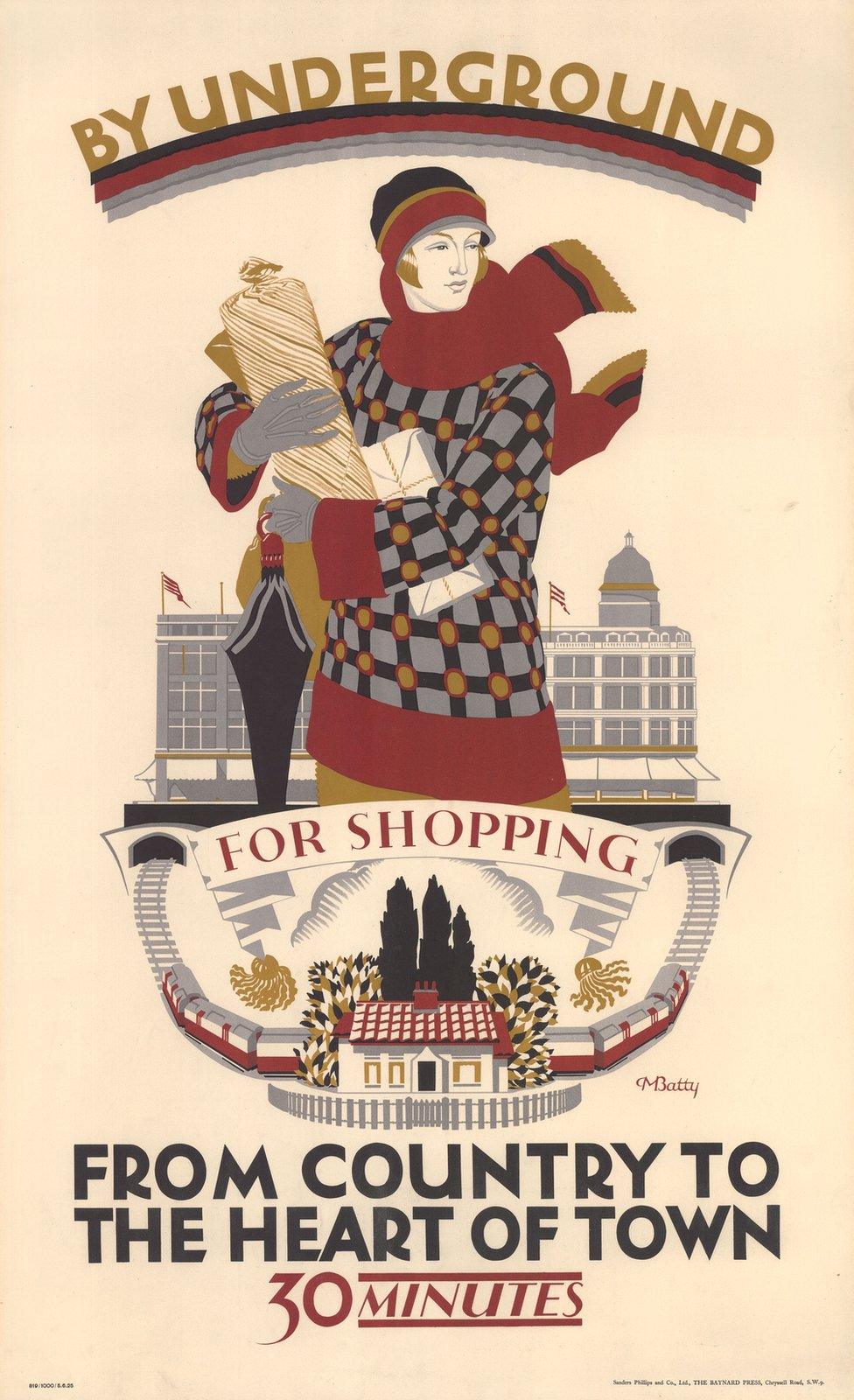 "By Underground, for Shopping" poster