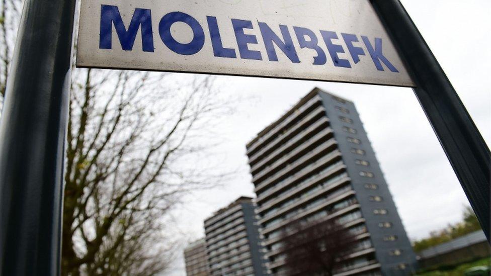 A sign of Molenbeek near Brussels, Belgium