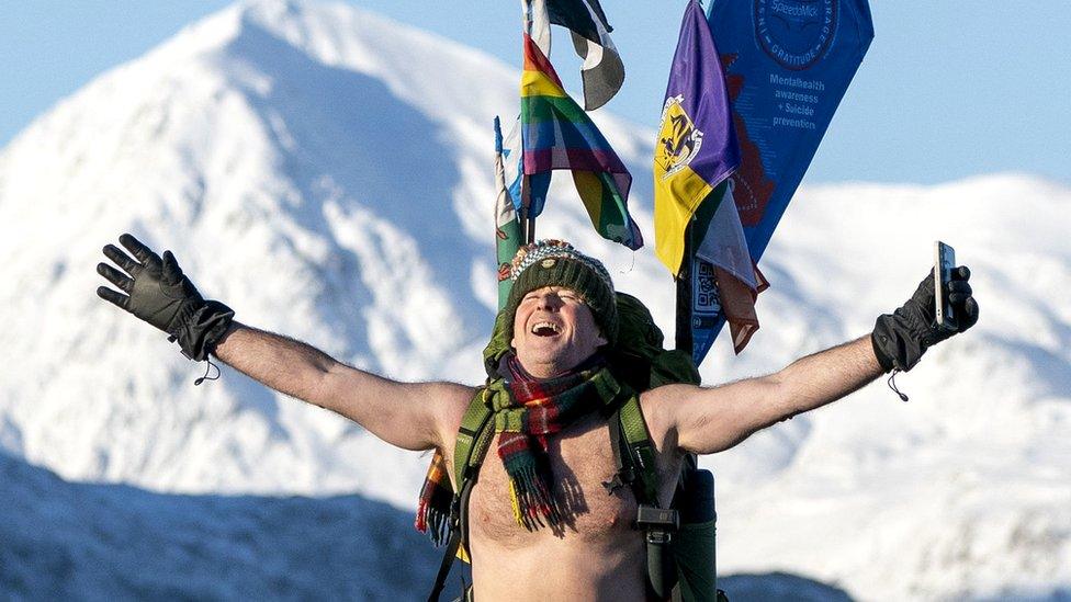 Mick Cullen, otherwise known as Speedo Mick, walks through Glencoe