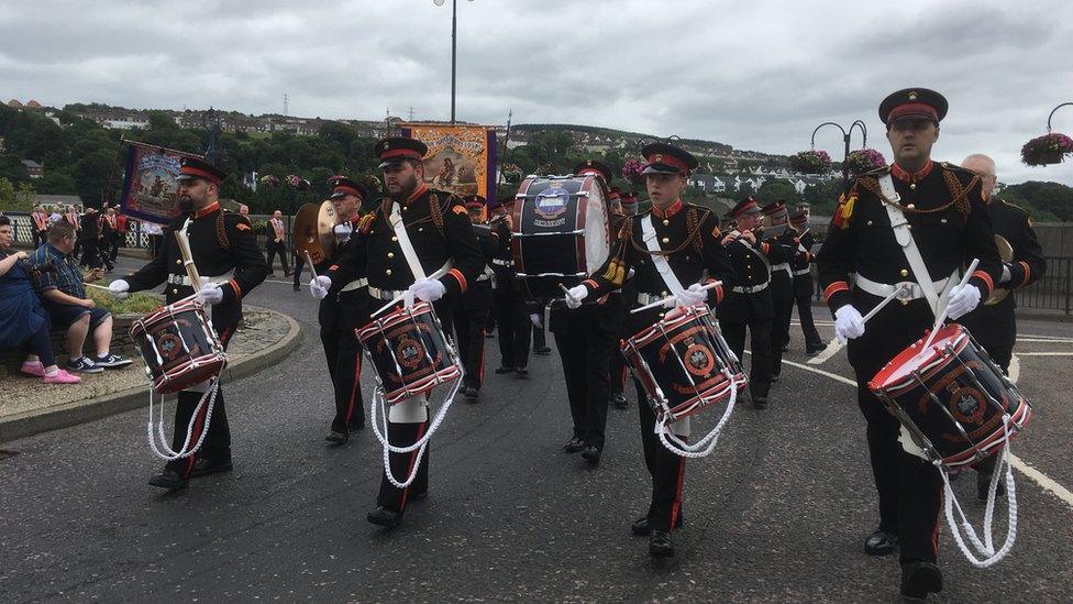 Bands parade on Twelfth July in Londonderry