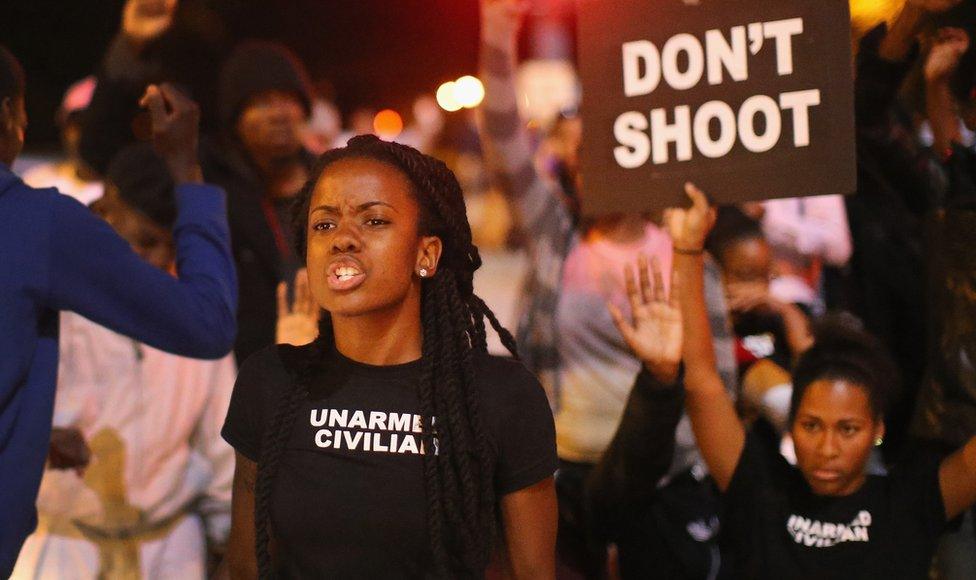 Demonstrators in St Louis, 2014