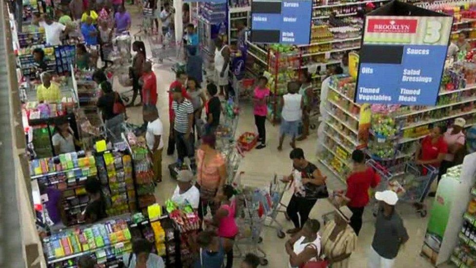 Stocking up at the supermarket