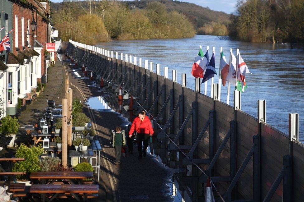 Flood defences in Bewdley