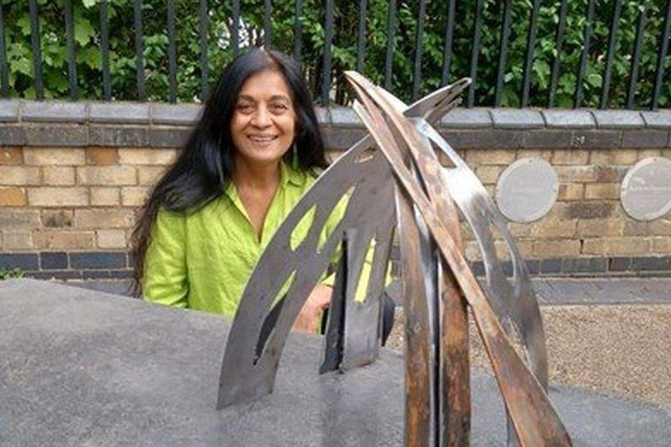 Anuradha Patel with her design