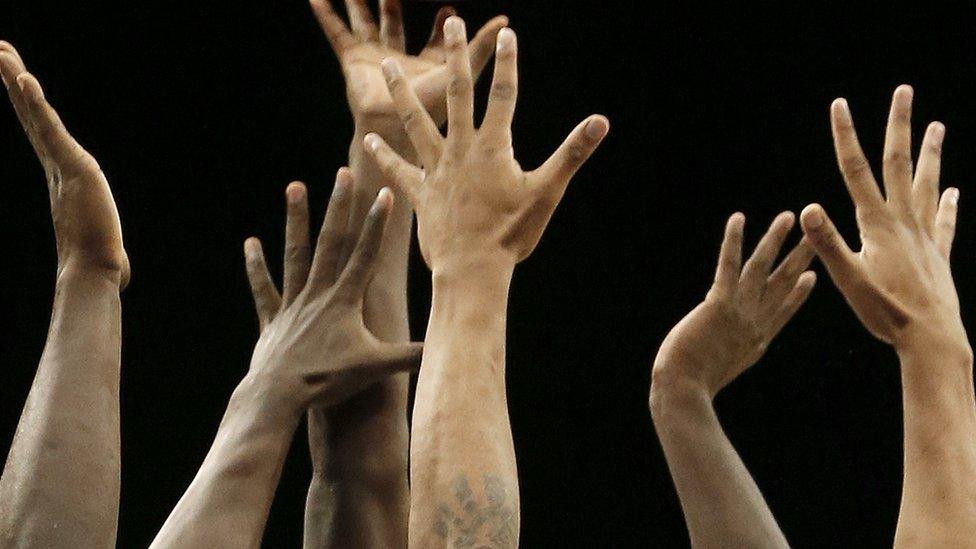 Basketball players' hands