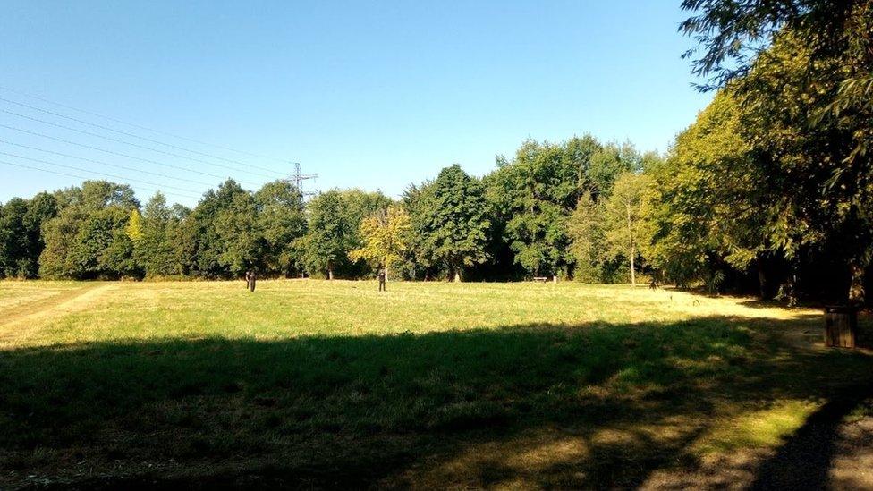 Police in Spiceball Park in Banbury