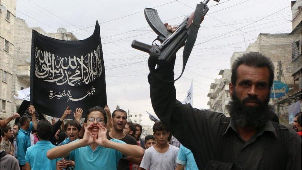 Nusra Front supporters in Aleppo (file photo)