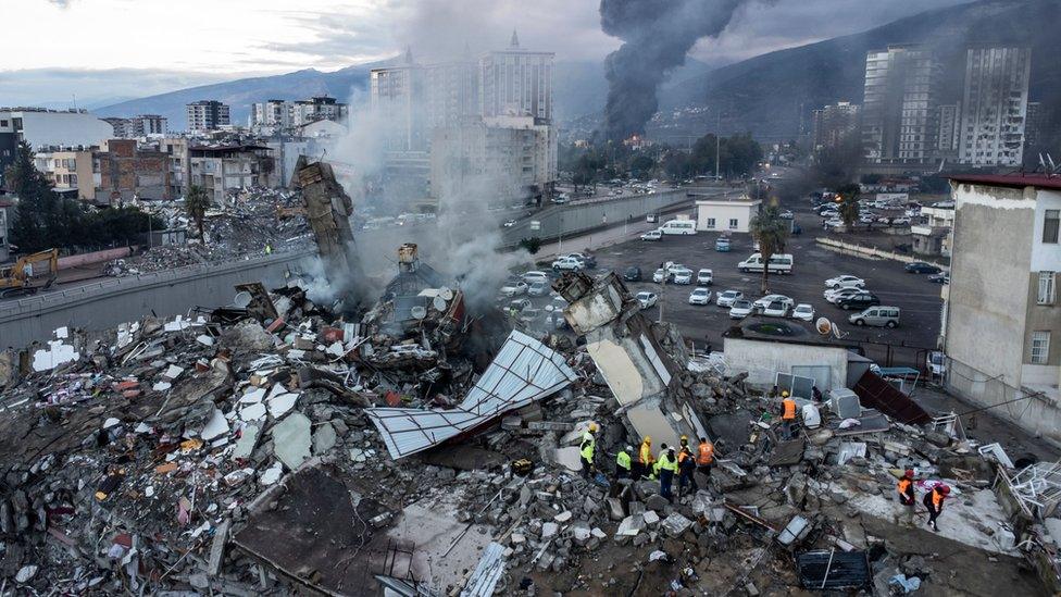 Rescue search for survivors continues after major earthquake hits Turkey and Syria, Hatay - 07 Feb 2023