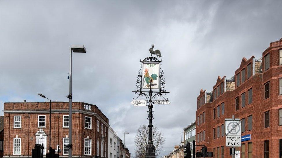 The Cock Sign, located at the junction of Sutton High Street and Carshalton