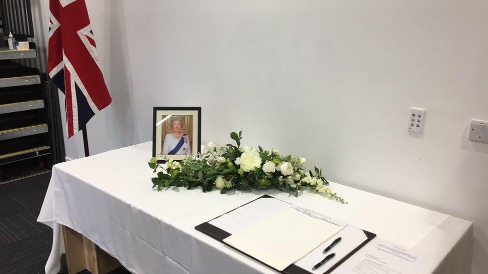 Books of condolence are opening across the county such as this one at Newcastle-under-Lyme Borough Council office