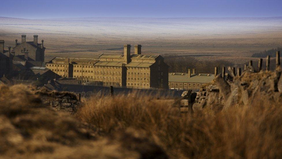 Dartmoor prison set against the moors