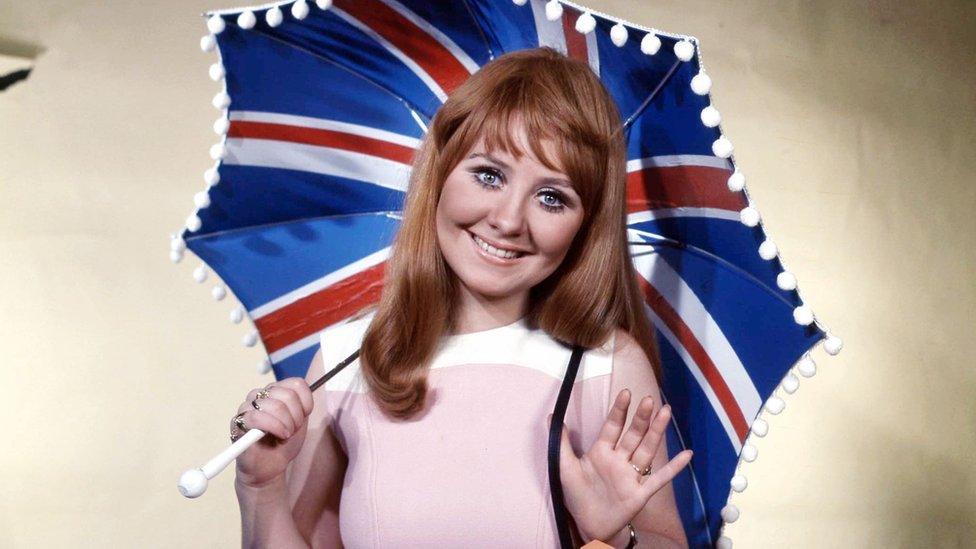 Lulu with a Union Flag umbrella