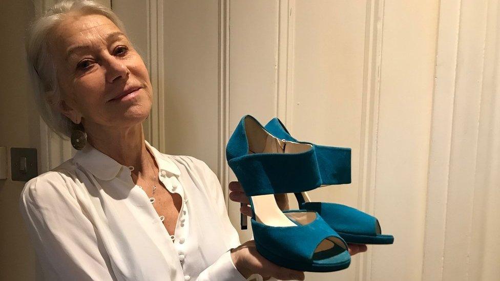 Helen Mirren with shoes