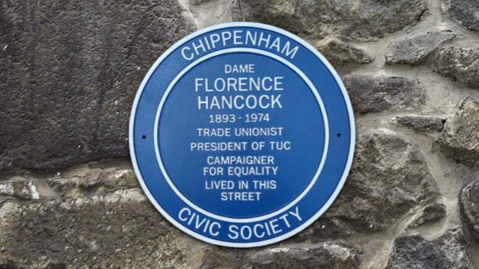 Plaque for Dame Florence Hancock