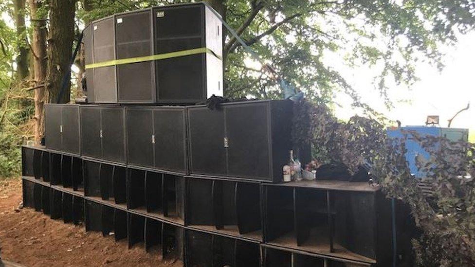 Speakers at rave