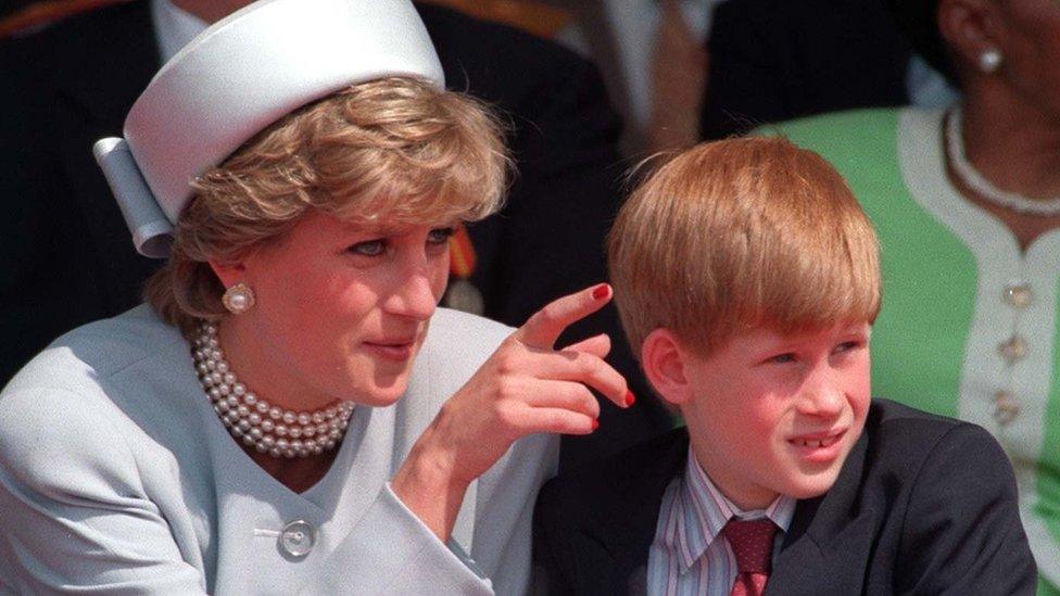 Diana, Princess of Wales and Prince Harry in 1995