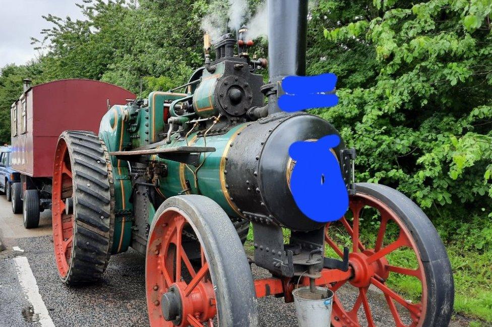 Traction engine at side of A47