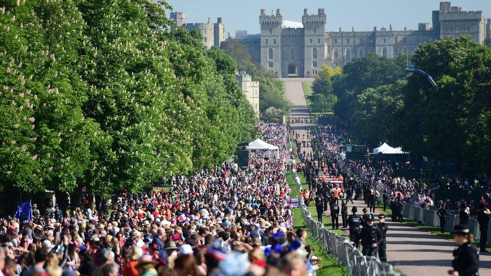 Crowds gathering