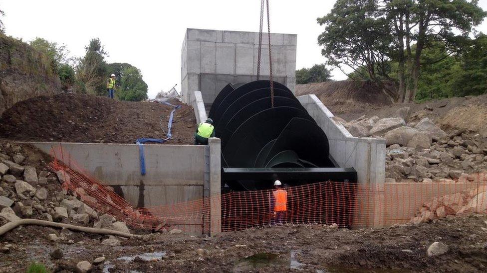 Hydro scheme component lowered into place