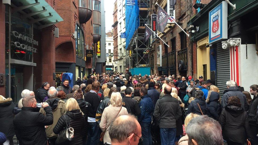 Crowds on Matthew Street