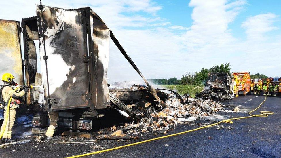 Lorry fire