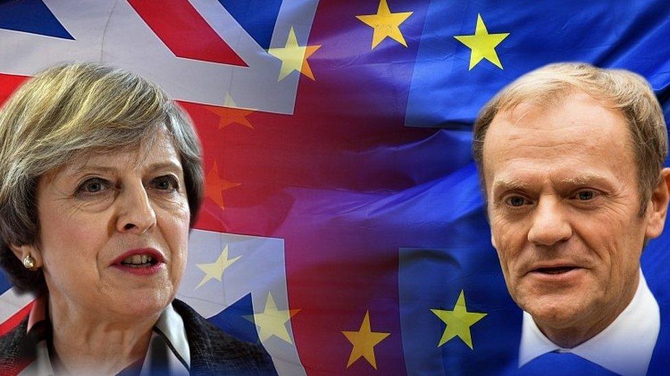 Theresa May and Donald Tusk