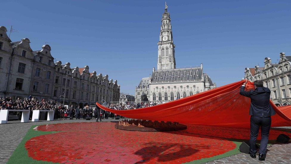 Ceremony to mark Battle of Vimy Ridge in Arras, France, on 9 April 2017