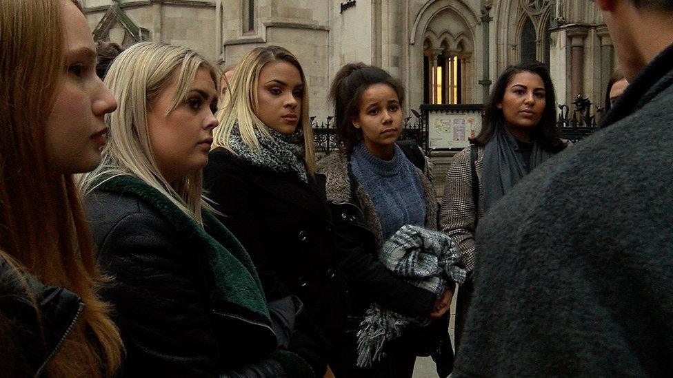 The students outside the Court of Appeal