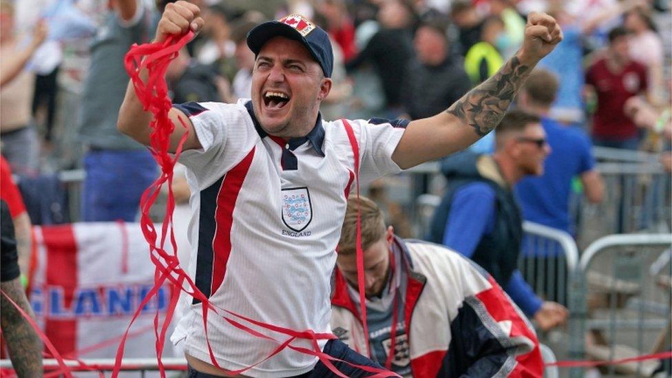 Fans in Manchester react to Englands first goal