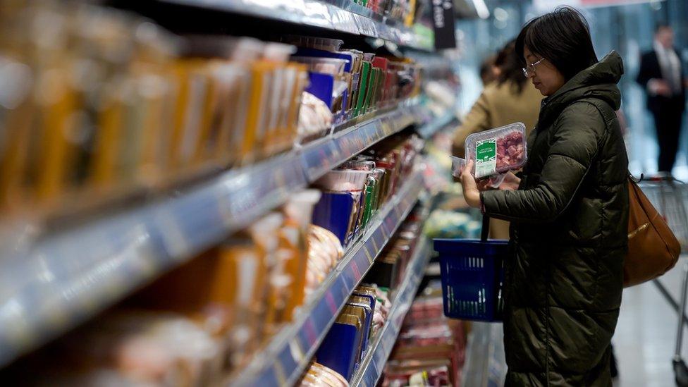 Shopper in Aldi