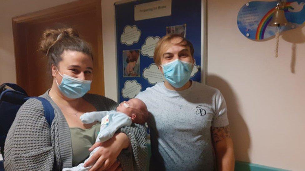 Sophie Thompson and Matthew Hart with baby Ethan