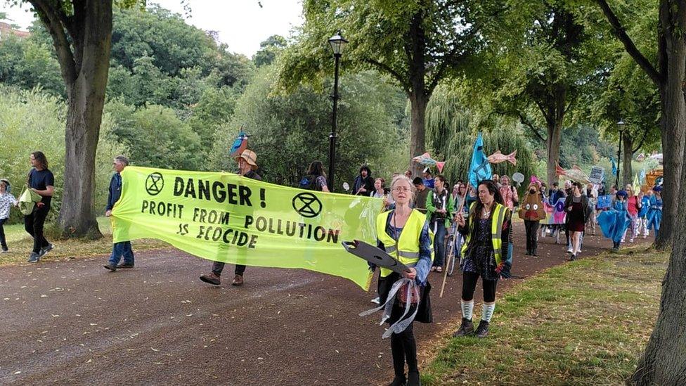 Protest in Quarry Park