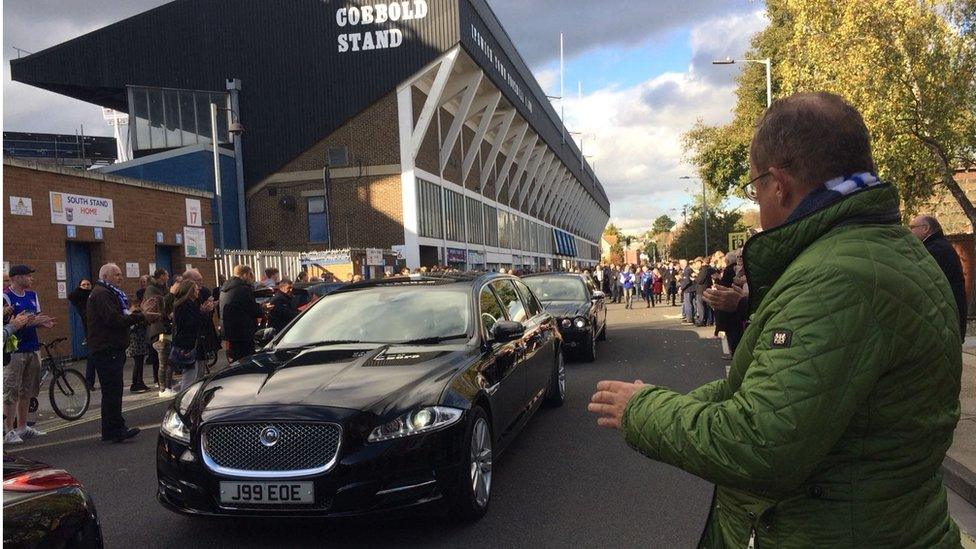 Kevin Beattie's funeral procession