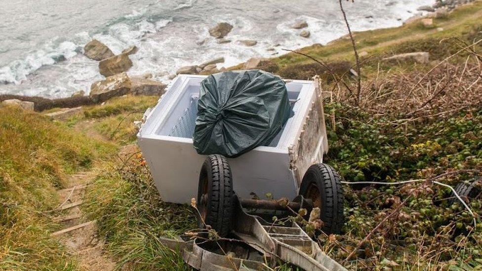 Flytipped fridge