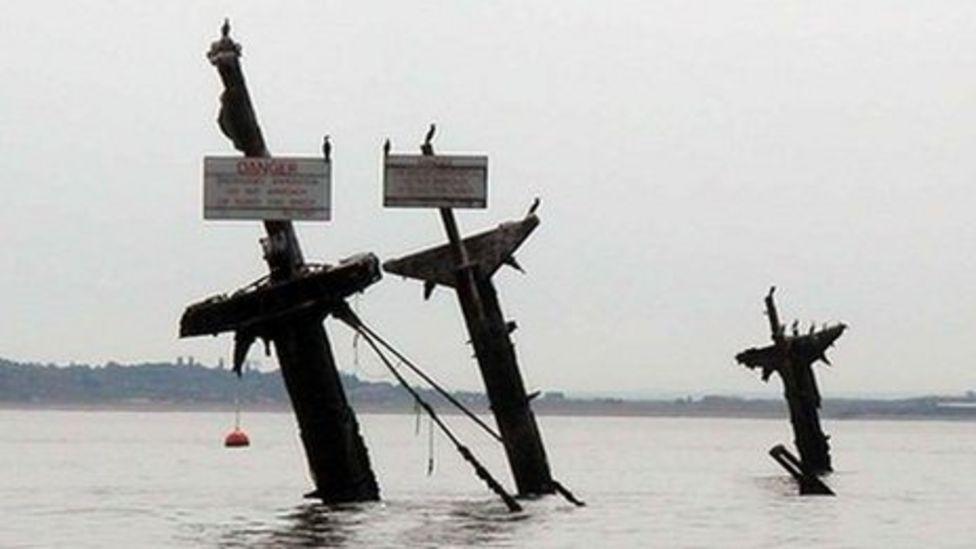 Masts of SS Montgomery