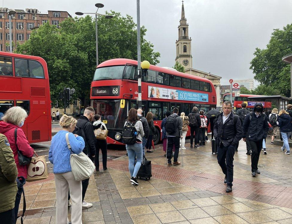 Bus queues at Waterloo