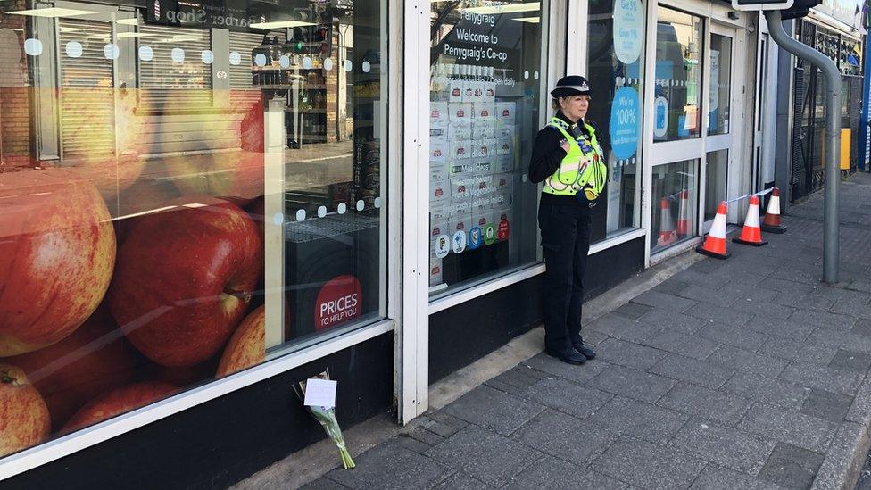 Flowers outside the Co-Op