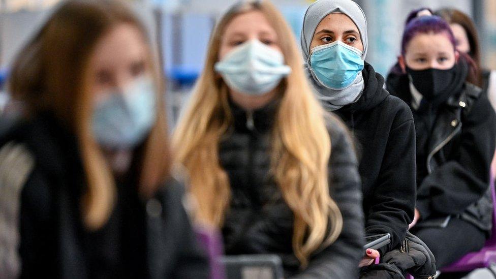 Pupils in masks