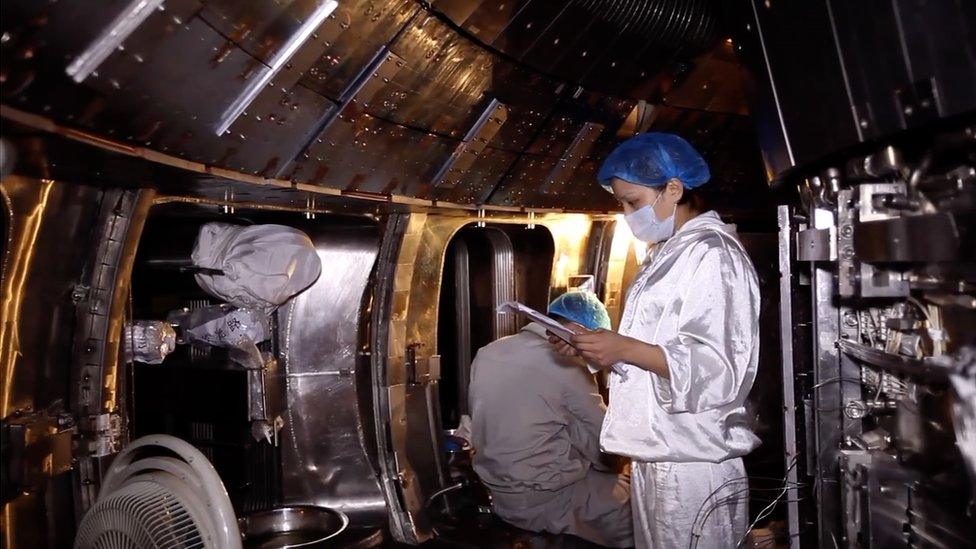 Workers at nuclear fusion plant