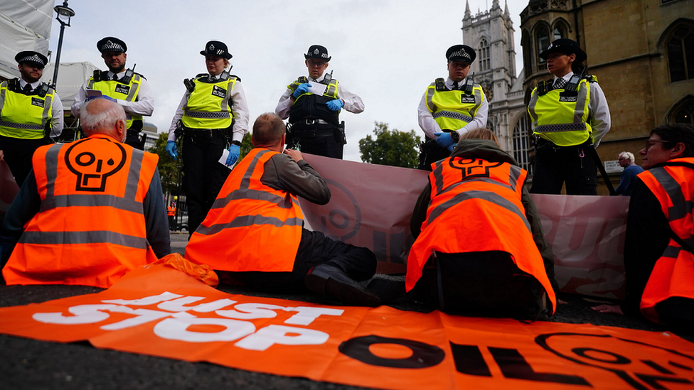 Just Stop Oil protesters in London in October