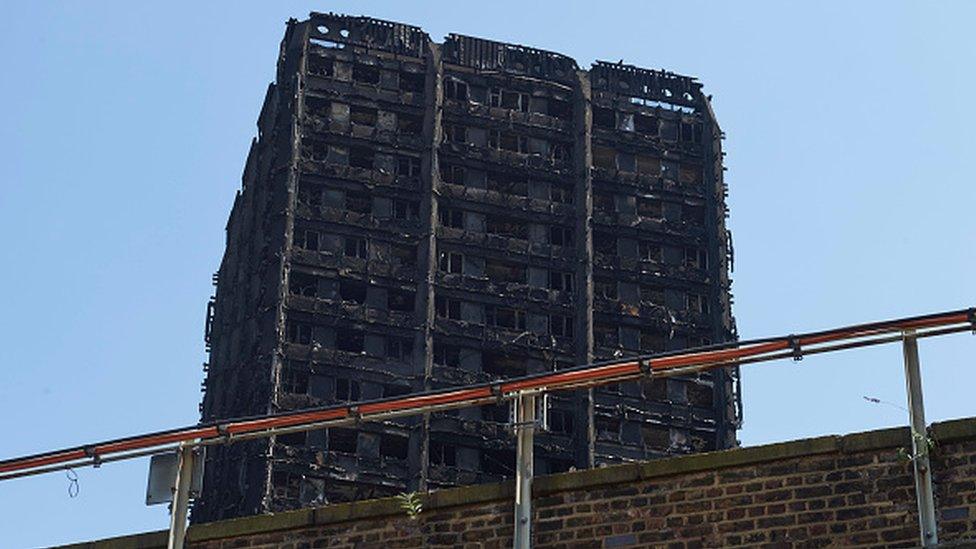 The remains of Grenfell Tower