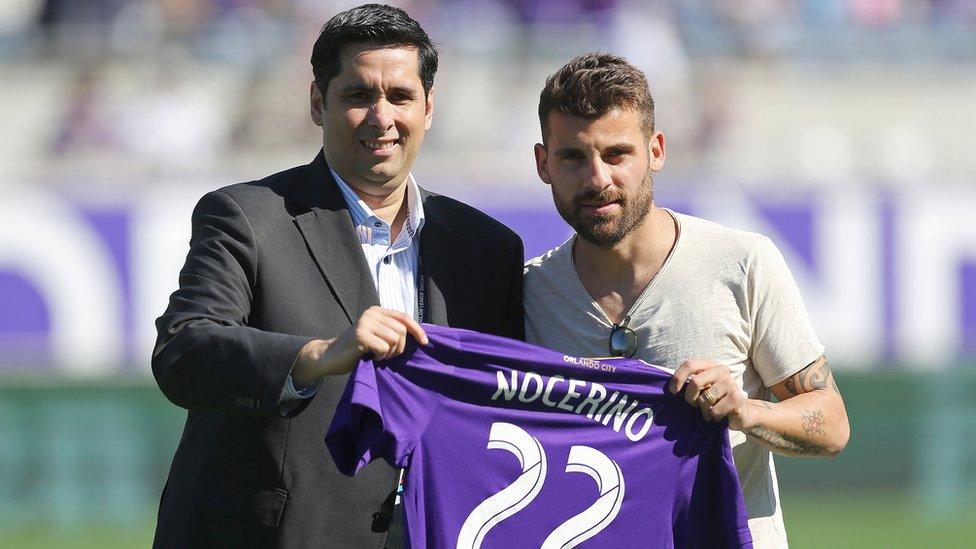 Flavio Augusto Da Silva introduces new signee Nocerino to Orlando City