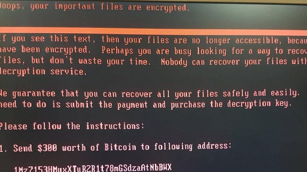 Ransomware screenshot