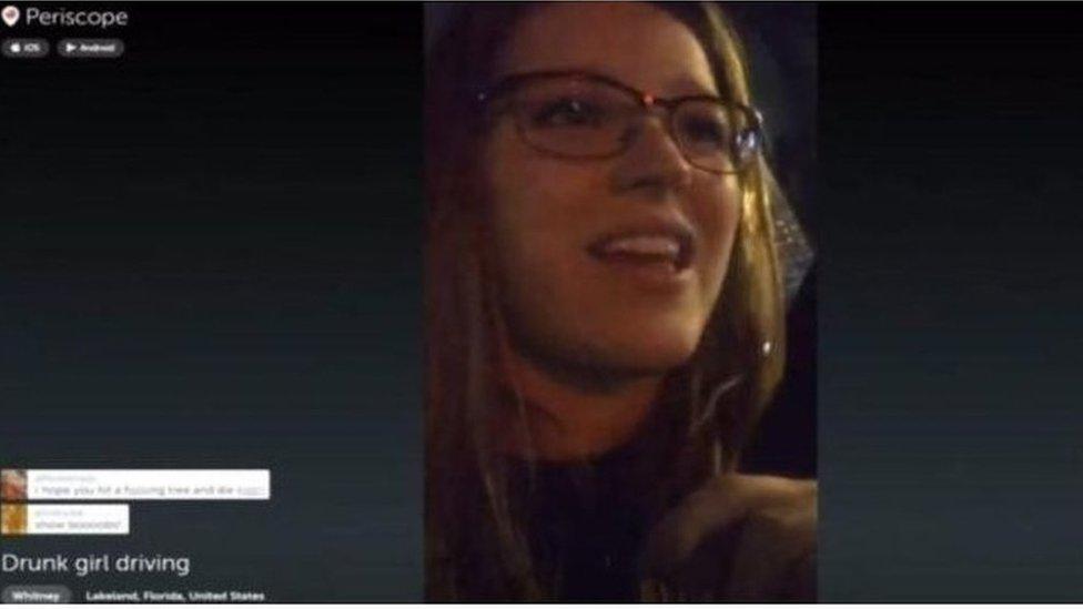 This Florida woman was charged after streaming herself drink driving on Periscope