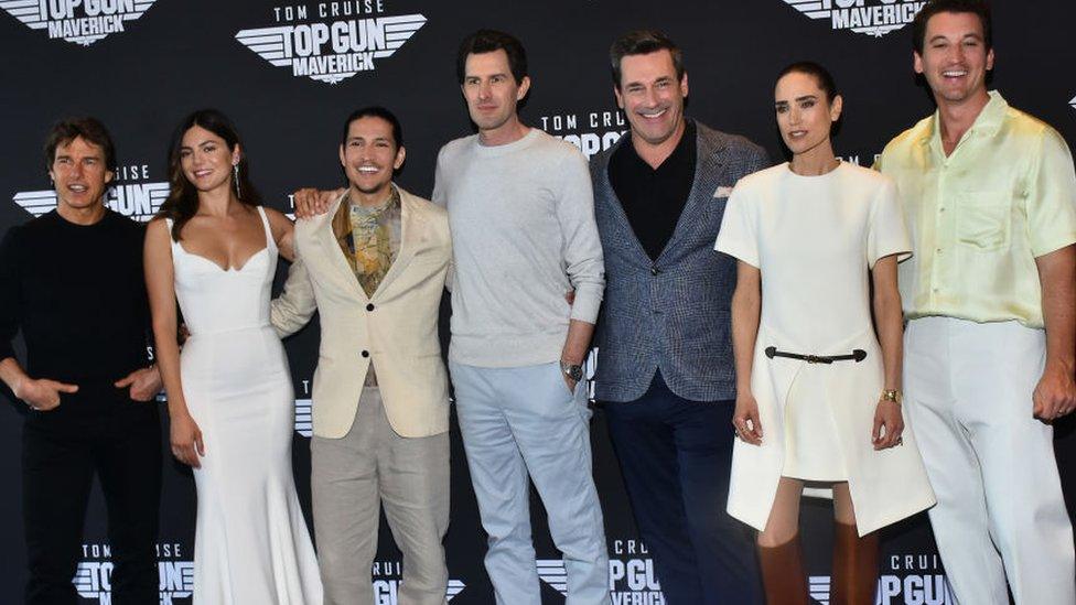 Tom Cruise, Monica Barbaro, Dany Ramirez,Joe Kosinski, Jon Hamm, Jennifer Connelly, Miles Teller