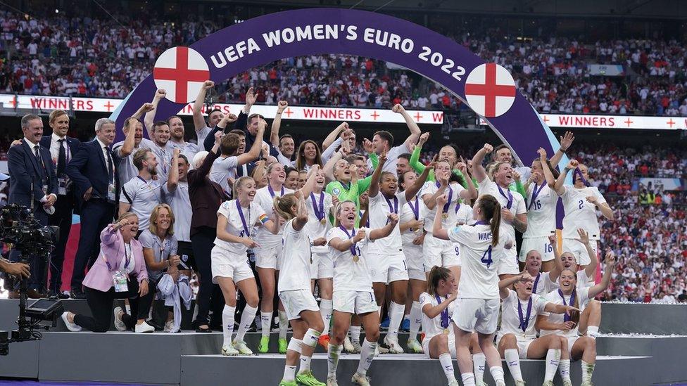 England Lionesses Euro win celebration